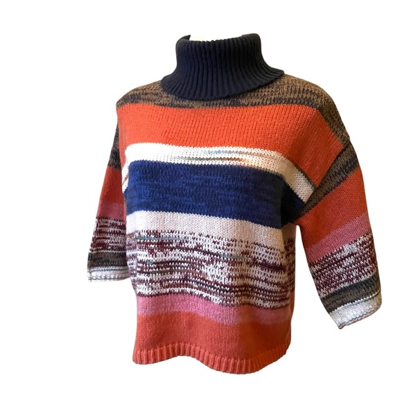 NWT, Knox Rose Cozy Colorful Striped Knit Turtleneck Sweater, Sz XS - Picture 6 of 16